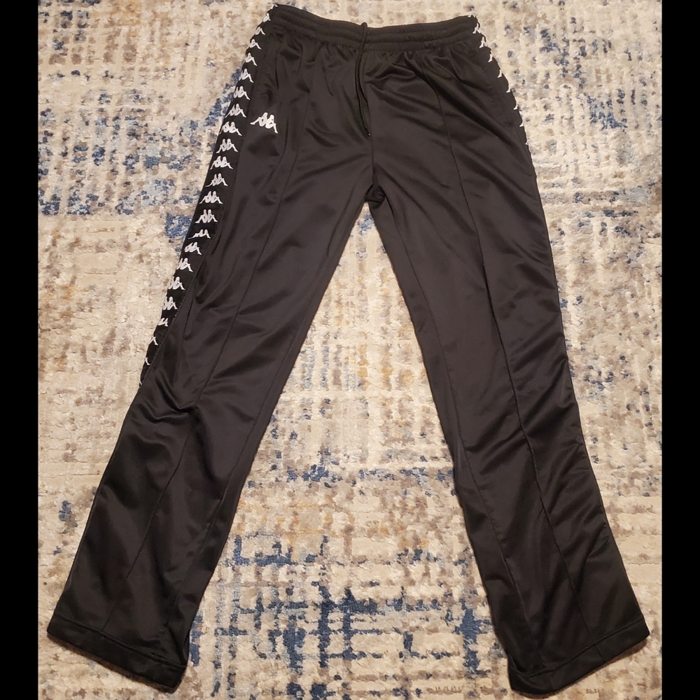 Kappa Black Athletic Pants with White Logo